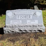 Slant Style With Lettering & Etching Headstone